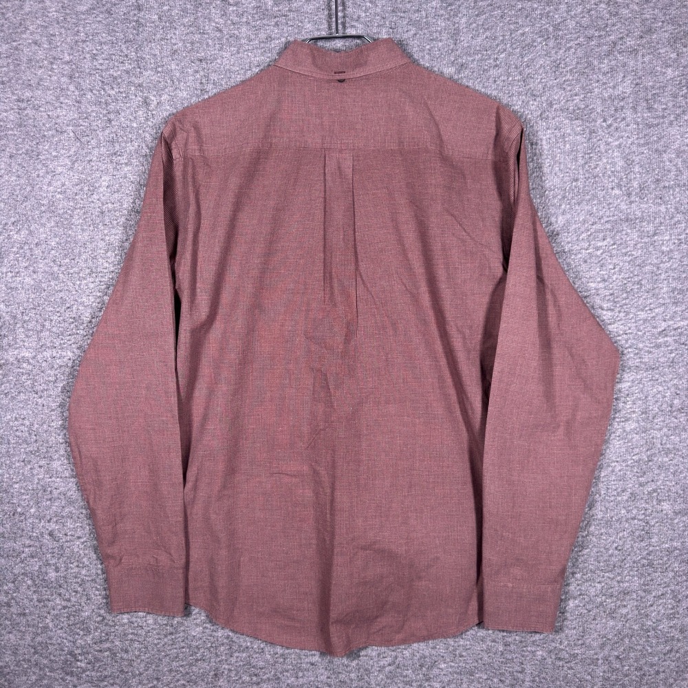Billy Reid Shirt Mens Medium Burgundy Gingham Cotton Long Sleeve Button Down - Picture 7 of 8